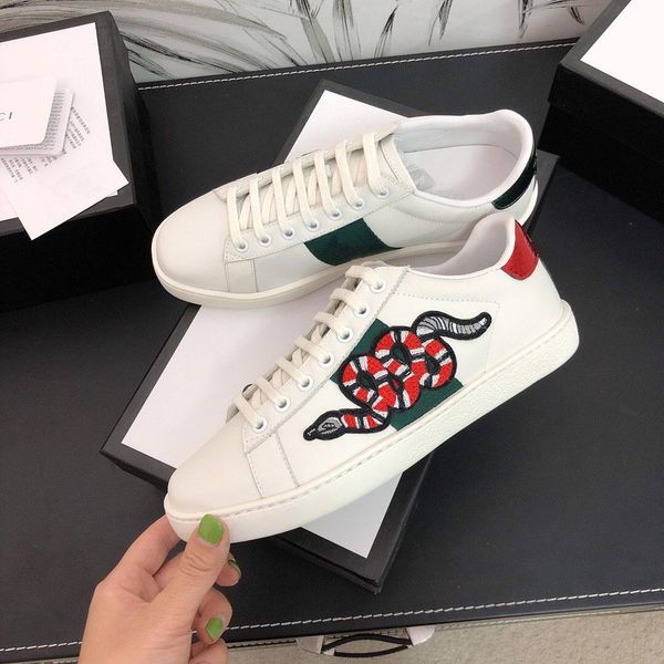 

2020 original box designer casual shoes men womens sneaker luxury shoes low stripes shoe walking sports trainers tiger size 35-46 t10, Black