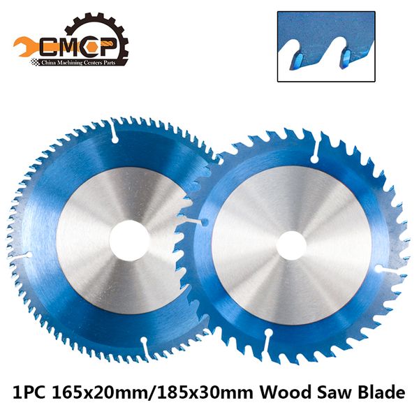 

1pc 165x20x24t/40t/48t circular saw blade for wood 185x30x80t circular cutting disc nano blue coated woodworking cutting disc