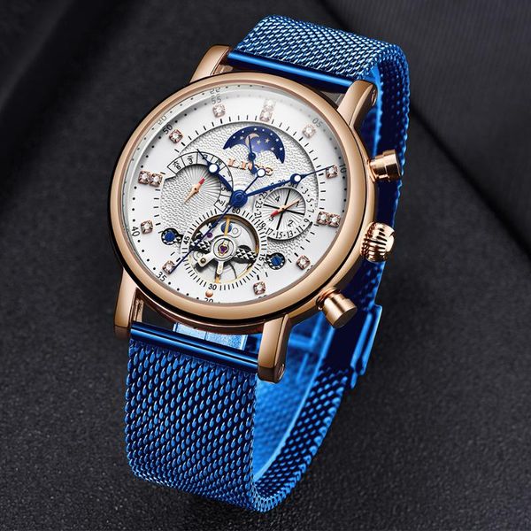 

new mens watches lige fashion automatic mechanical watch men stainless steel watch relogio masculino, Slivery;brown