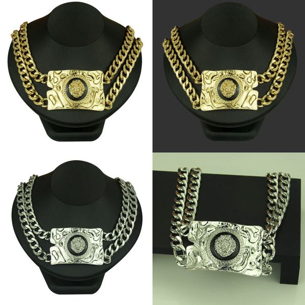 

exaggeration large necklace hiphop hip hop men and women accessories clavicle chain initial letter necklace necklace rapper chain, Silver
