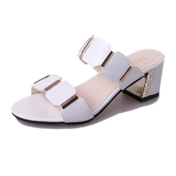 

women fish mouth slipper high heels sandals antiskid toes party shoes flip flops sandals middle-aged women's shoes, Black