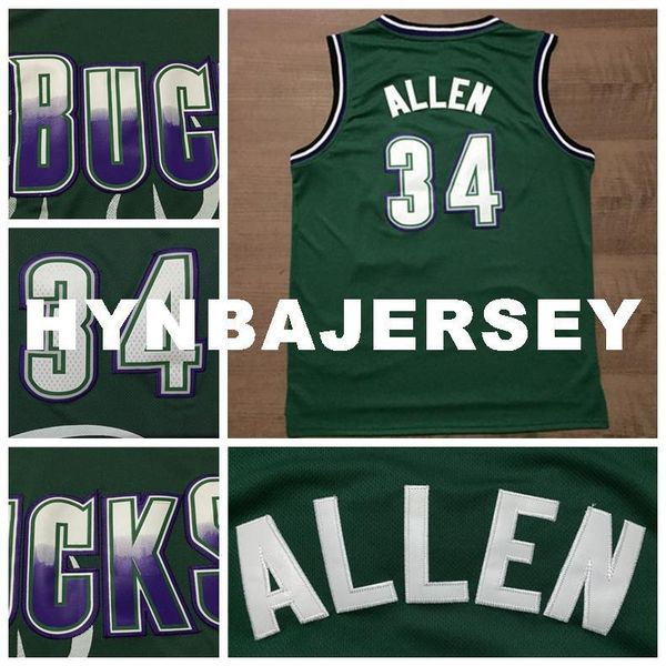

ray allen jersey, #34 allen green retro retro basketball jerseys,embroider logos, size:s-xxl ncaa college, Black;blue