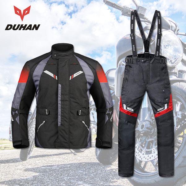 

duhan motorcycle jacket + motorcycle pants suit autumn winter cold-proof waterproof touring chaqueta moto protective gear