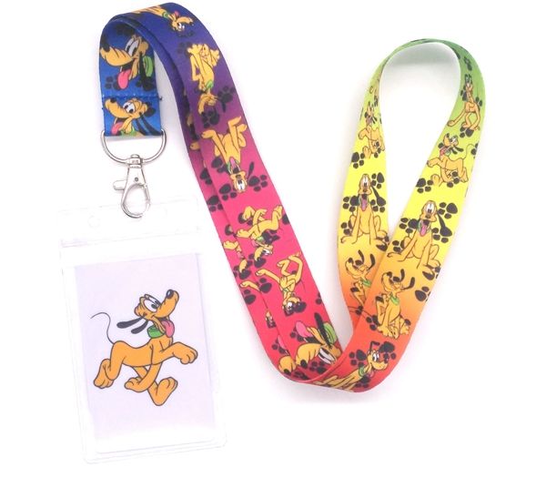 

retail 1 pcs pluto dog neck strap lanyards card holders bank neck strap card bus id holders rope key chain l404, Silver