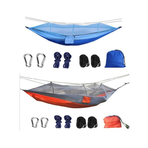 

drop shipping portable mosquito net hammock tent with adjustable straps and carabiners large stocking solid colors stockce2022/o