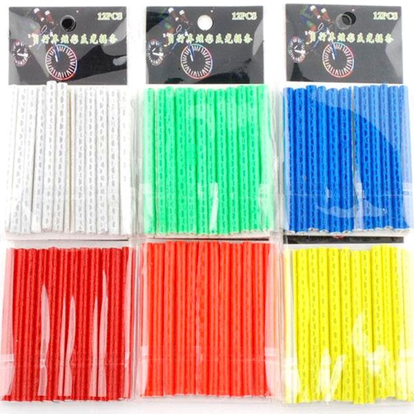 

bike wheel rim spoke mount clip tube warning bicycle light strip reflector 5 colors bicycle accessories reflective tube 120pcs