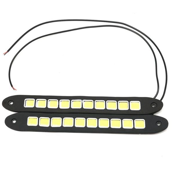 

2x car drl led daytime running light fog cob strip lights flexible auto car driving turning signal lamp waterproof 12v