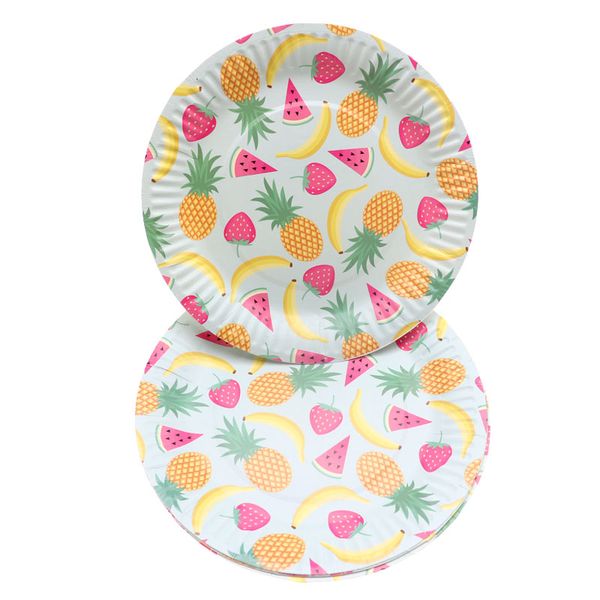 

10pcs/lot 7''fruit theme heart paper plates wedding decorations party supplies birthday party decorations baby shower
