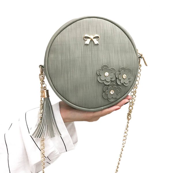 

women round sling bag shoulder beg tangan korea bags handbag(light green