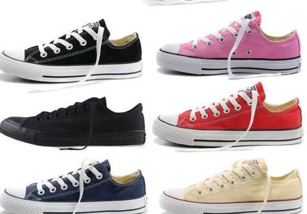 

2019 big size 35-45 brand low casual shoes low style sports stars chuck classic canvas shoe sneakers men/women canvas flats shoes, Black