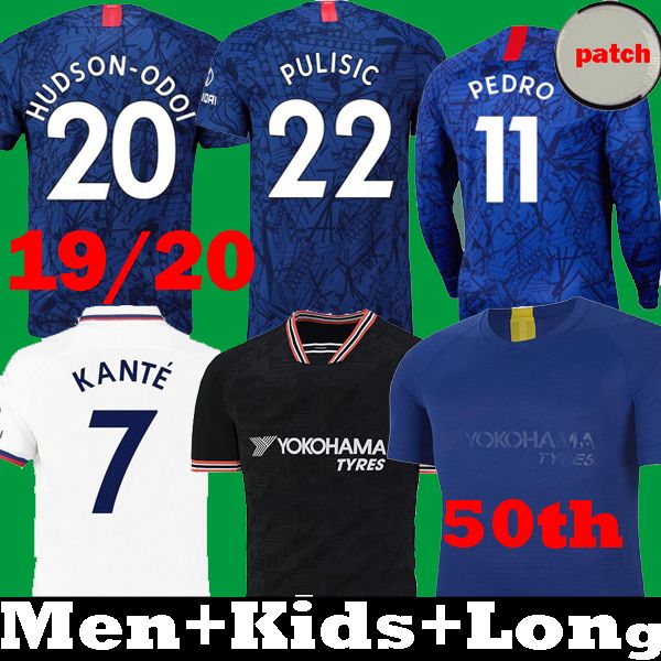 

cfc kante abraham mount lampard odoi jorginho pulisic soccer jersey 2019 giroud willan football shirt 19 20 men kids kit 50th fourth 4th, Black;yellow