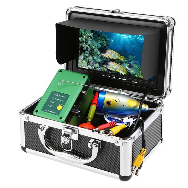 

7 portable fish finder 1000tvl tft monitor waterproof underwater video camera kit 30pcs leds night vision fish finder equipment