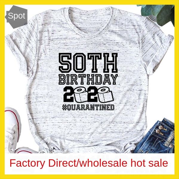 

soth birthday2020 английского письмо вскользь с коротким рукавом женской базы свободно soth birthday2020 английского письмо случайного корот, White