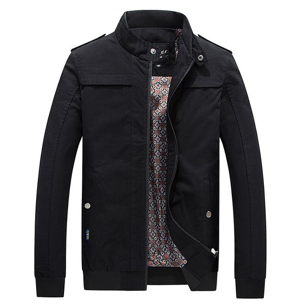 

qnpqyx 2019 new autumn fashion mens coats and jackets casual stand collar chaqueta algodon hombre slim men jacket coat clothes g025, Black;brown