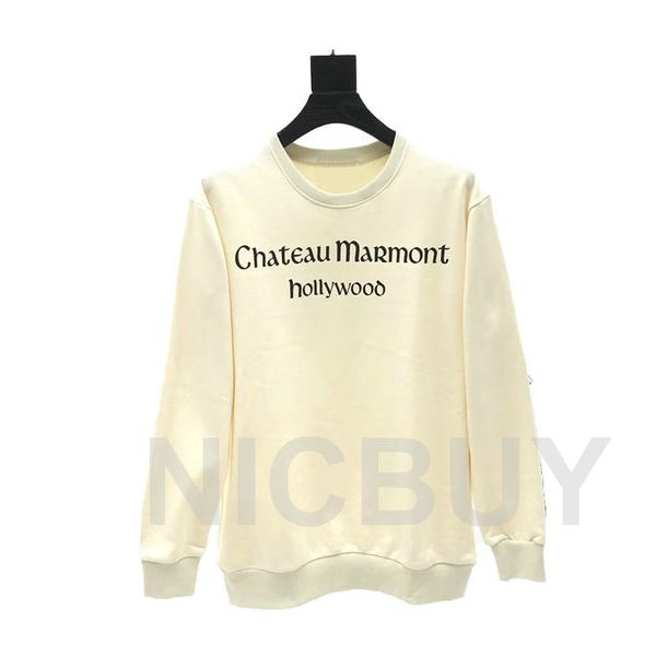 

fashion designer clothing luxury mens europe chateau marmont hollywood flowers letter print hoodies hooded sweatshirt pullover sweater, Black