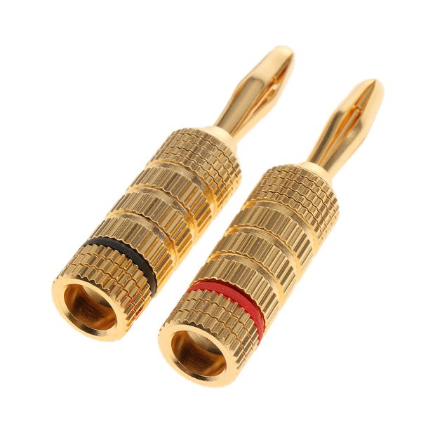 

2x banana plugs, speaker wire connectors 4mm closed screw jack plugs adapter