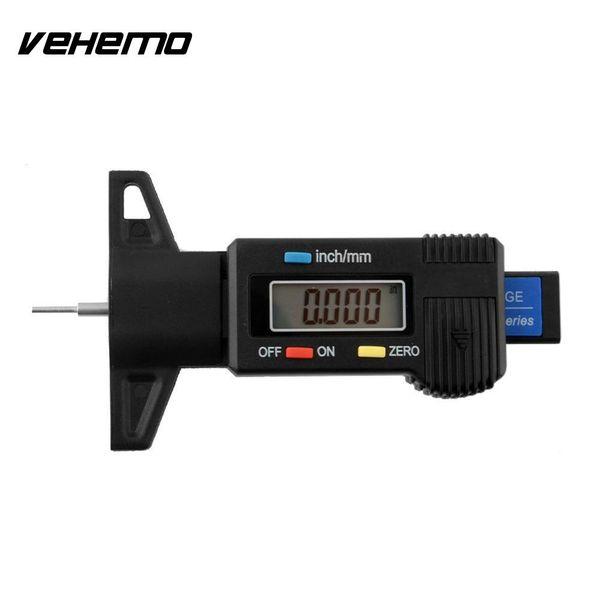 

vehemo auto car universal tyre tire tread depth tester gauge measuring tool with digital lcd display for motorcycles bike trucks