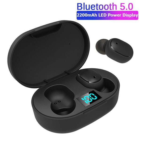 

e6s tws wireless earphones for redmi earbuds led display bluetooth 5.0 headsets with mic for iphone huawei samsung pk a6s earbuds