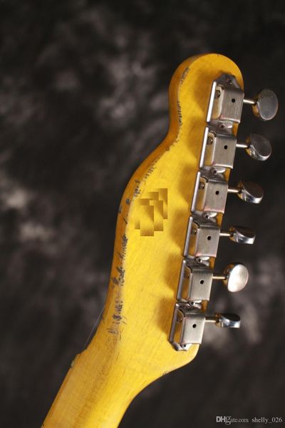 

andmade heavy relic heirloom tele electric guitar brass saddles aged hardware nitrolacquer finish