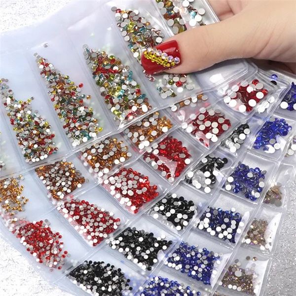 

mix size nail crystals rhinestones for nails art decorations ab glass ix flatback nail jewelry stones accessoires supplies, Silver;gold