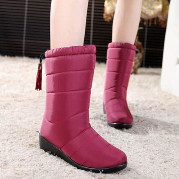 

новое прибытие зимы женщин ботинки женщин зимние ботинки плюш теплый вниз снег сапоги женские водонепроницаемые кисточкой снегоступы женщина, Black