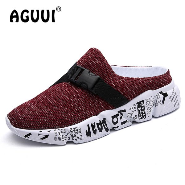 

beach slippers men breathable casual sandals lightweight outdoor wate slides man shoes zapatillas hombre size 39-46, Black