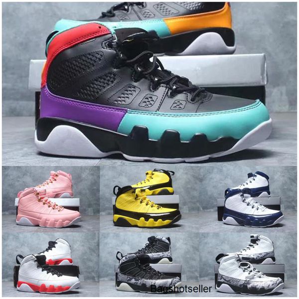 

2020 jumpman  dream unc men kids basketball shoes 9s white university blue midnight navy 9s sports mens trainers sneakers, Black