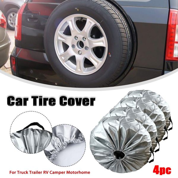 

4pcs universal car suv tire cover case polyester spare tire wheel covers storage bag waterproof for truck trailer rv motorhome