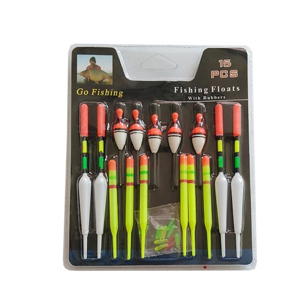 

1 set vertical buoy sea fishing floats set assorted size for most type of angling with attachment rubbers fishing lures