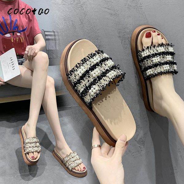 

slippers 2020 summer new outer wear pearl korean fashion wild fashion girl ins tide comfortable sandals female, Black