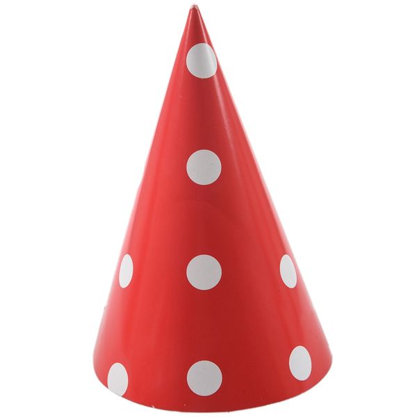 

red polka dot party hats, fashion birthday hat 8pcs