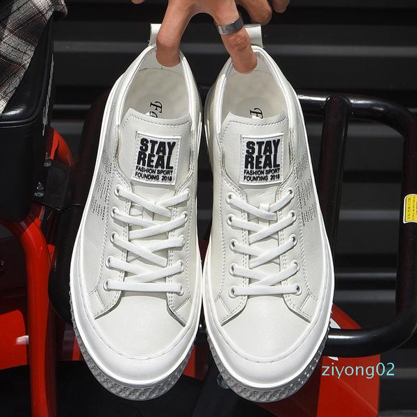 

popular men casual shoes fashion leather man sneakers designer brand men shoes yellow young casual lace up size 38-44 z02, Black