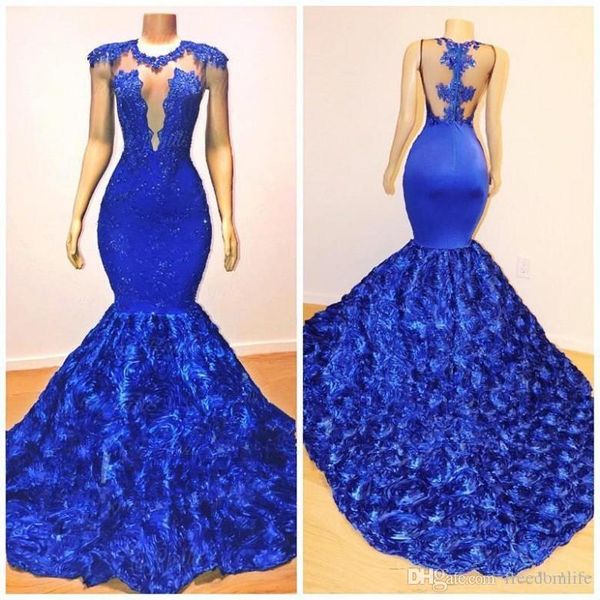 

gorgeous 2020 prom dresses mermaid lace deep v neck sleeveless formal evening gowns rose flower skirt arican pageant dress, Black