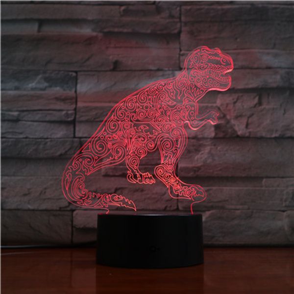 

gx1439 3d led night lights dinosaur with 7 colors light for home decoration lamp amazing visualization optical illusion