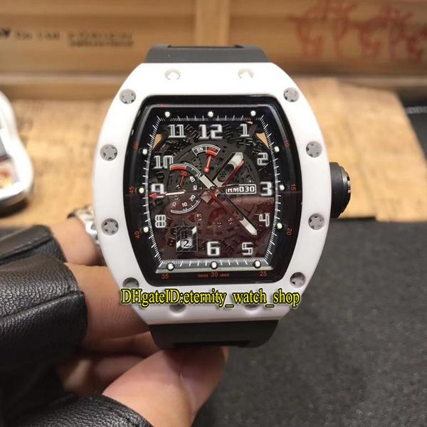 

limiti version rm 030 ceramic y-tzp ceramic case skeleton big date dial japan miyota automatic rm030 mens watch rubber sport luxury watches, Slivery;brown