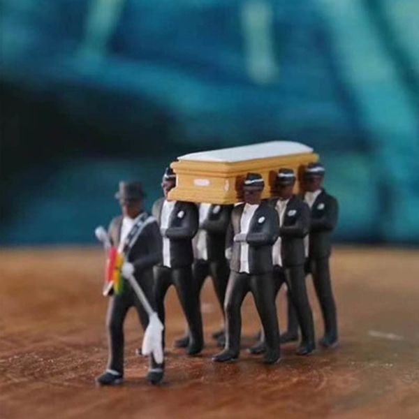 

cosplay ghana dancing pallbearers coffin dance figure action funeral dancing team display funny accessories toy for boy t200603