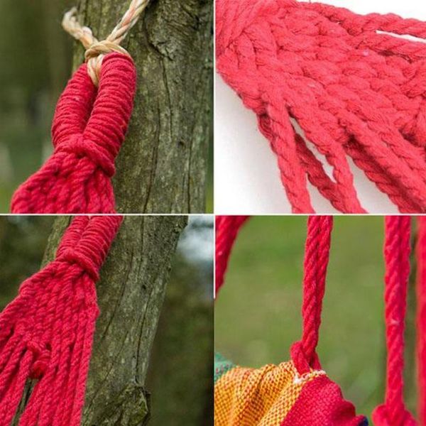

portable outdoor hammock rainbow garden sports home travel camping swing canvas stripe hang bed hammock kids child beach hammock