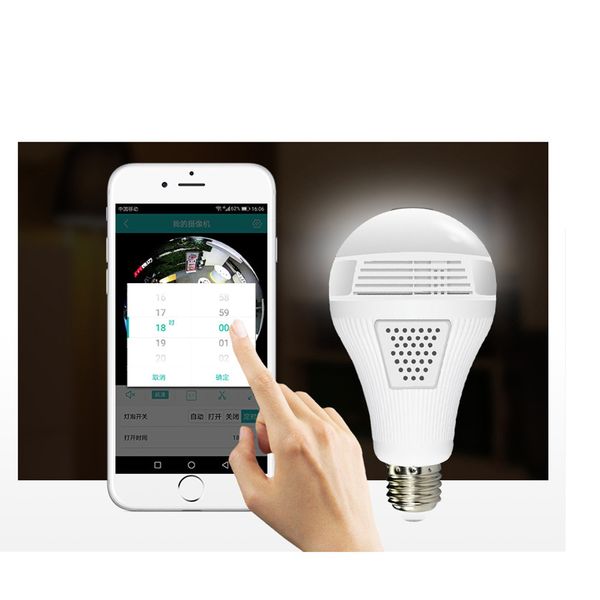 

960p 1080p 360 security wifi camera lamp panoramic bulb ip cctv video surveillance fisheye hd night vision two way audio
