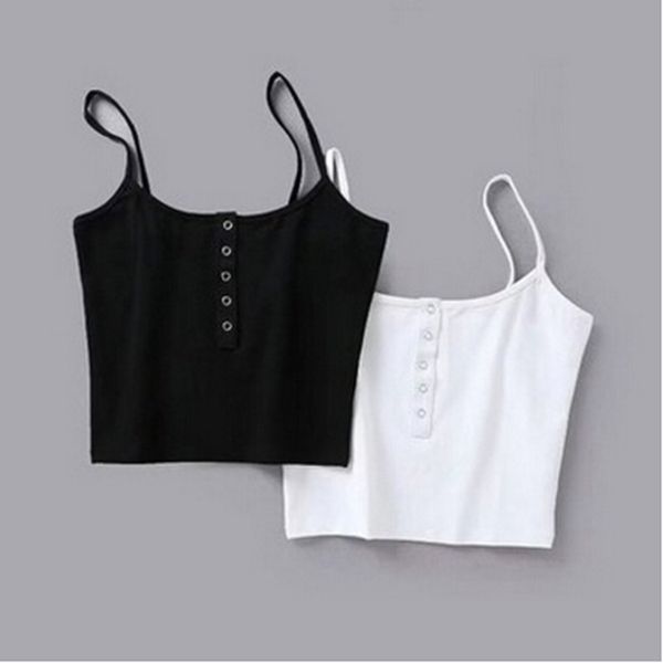 

tank summer 2019 women strap crop women backless pleated leakage navel solid camisole tube breathable crop, White