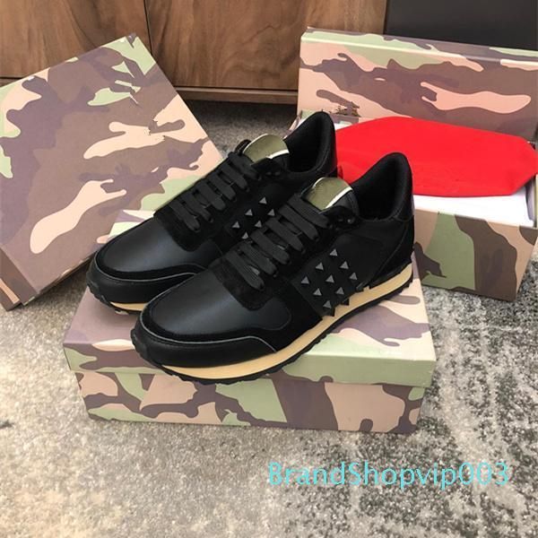 

a 2019 designer mens women rockrunner sneakers camoufalge casual shoes with star des chaussures zapatos schuhe trainers, Black