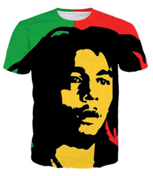 

casual mens womans bob marley 3d hd print t-shirt summer short-sleeved o-neck t-shirt fashion style shirt brand tees rx014, White;black