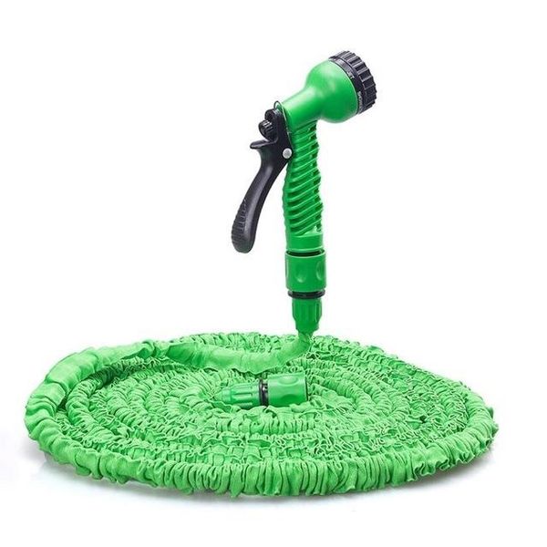 

100ft expandable flexible garden magic water hose with spray nozzle head blue green pipe watering spray gun for car garden 30 pcs