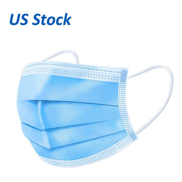 

usa stock portable 3 ply disposable masks fast delivery protective non-woven face mask with comfortable elastic earloops