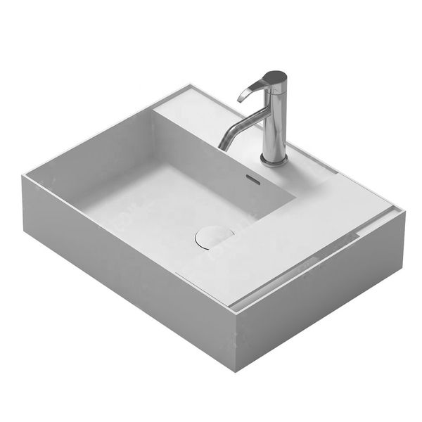2020 Bathroom Rectangular Solid Surface Resin Wash Sink