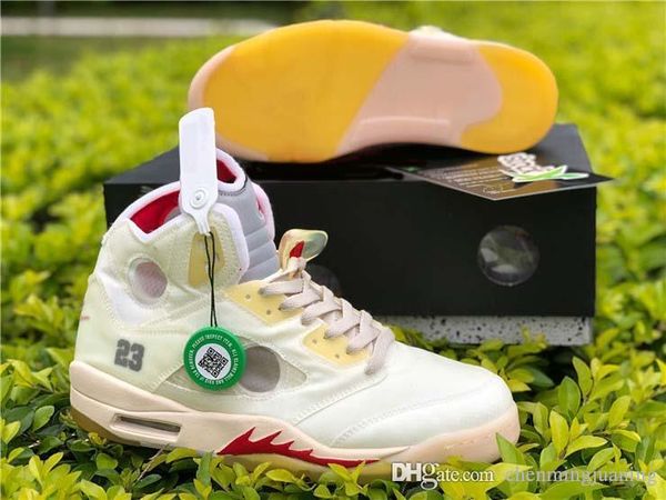 

2020 off authentic white x air 5 high og sail retro basketball shoes fire red men sports sneakers ct8480-100 with original box