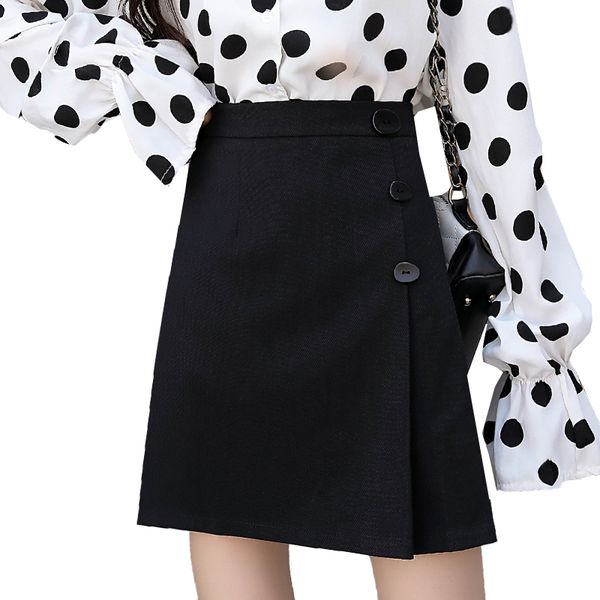 

5xl plus size women's denim skirt 2020 summer new korean skirt small fragrance style retro high waist a-line, Black