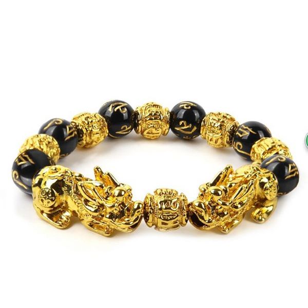 

treasured bracelets golden six-character men's bracelet jewelry gift wristlet delicate presents wristband bracelets ornaments, Black