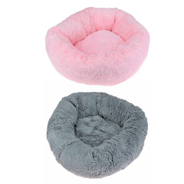 

winter warm pets plush fleece round bed house soft dogs cats puppy kennel