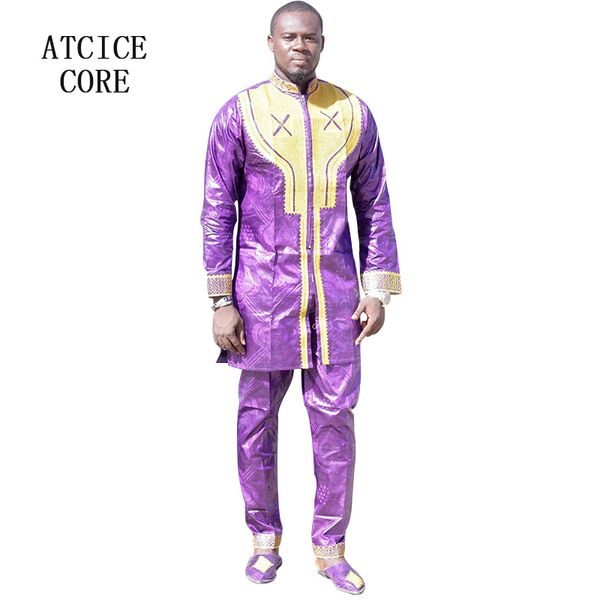 

ethnic clothing african men clothes bazin riche embroidery design with pants, Red