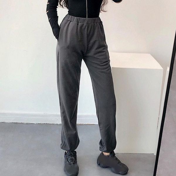 

casual high waist black pants women summer spring brown ladies office trousers zipper pocket solid female pencil pants 2020, Black;white